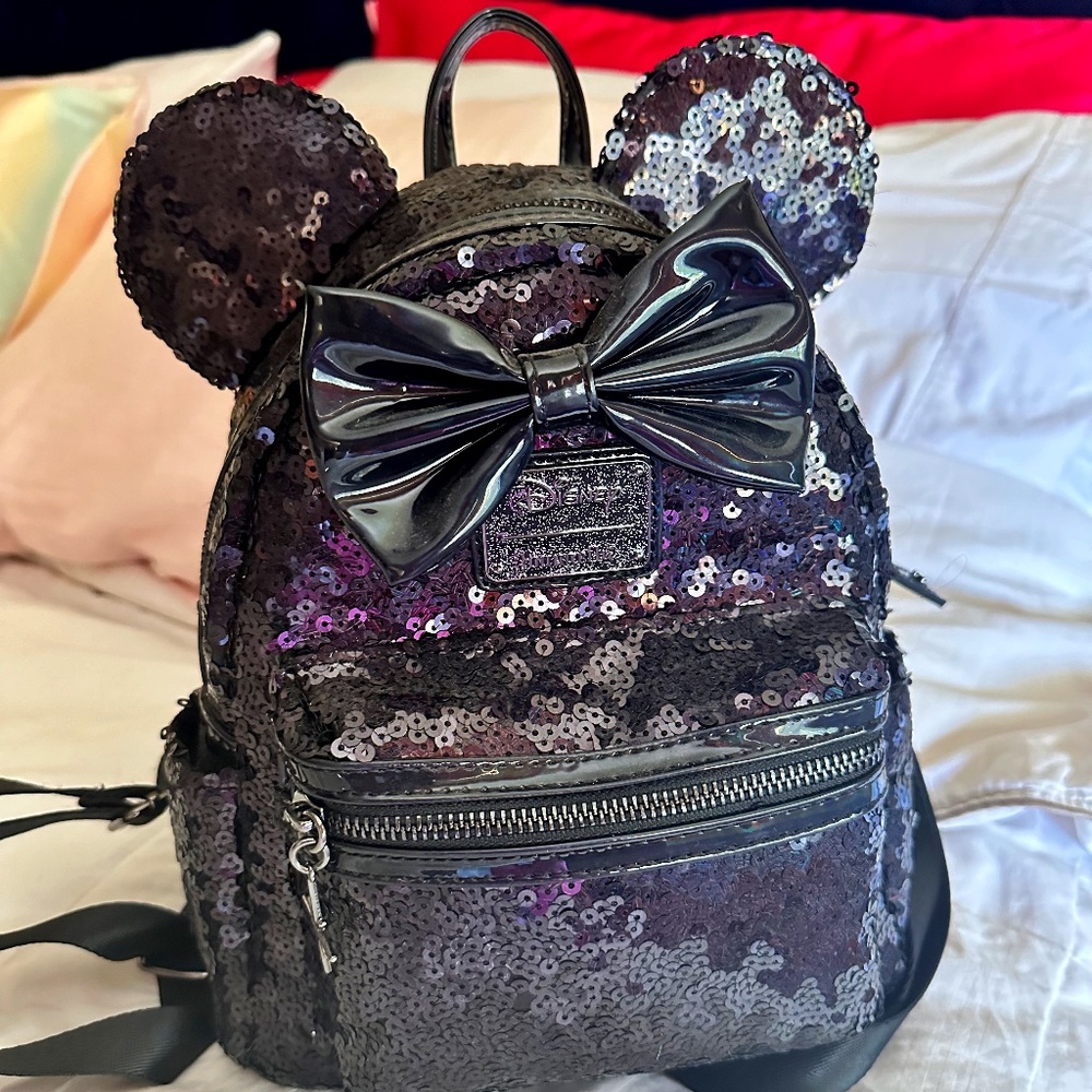 ✨Disney Loungefly Celestial Dreams Minnie Mouse Holographic Sequin Mini Backpack